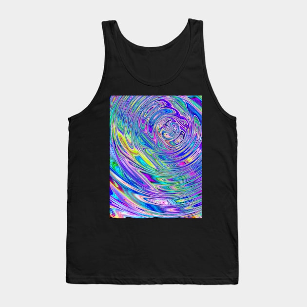 Psychedelic waves multicolored abstract Tank Top by Stonerin